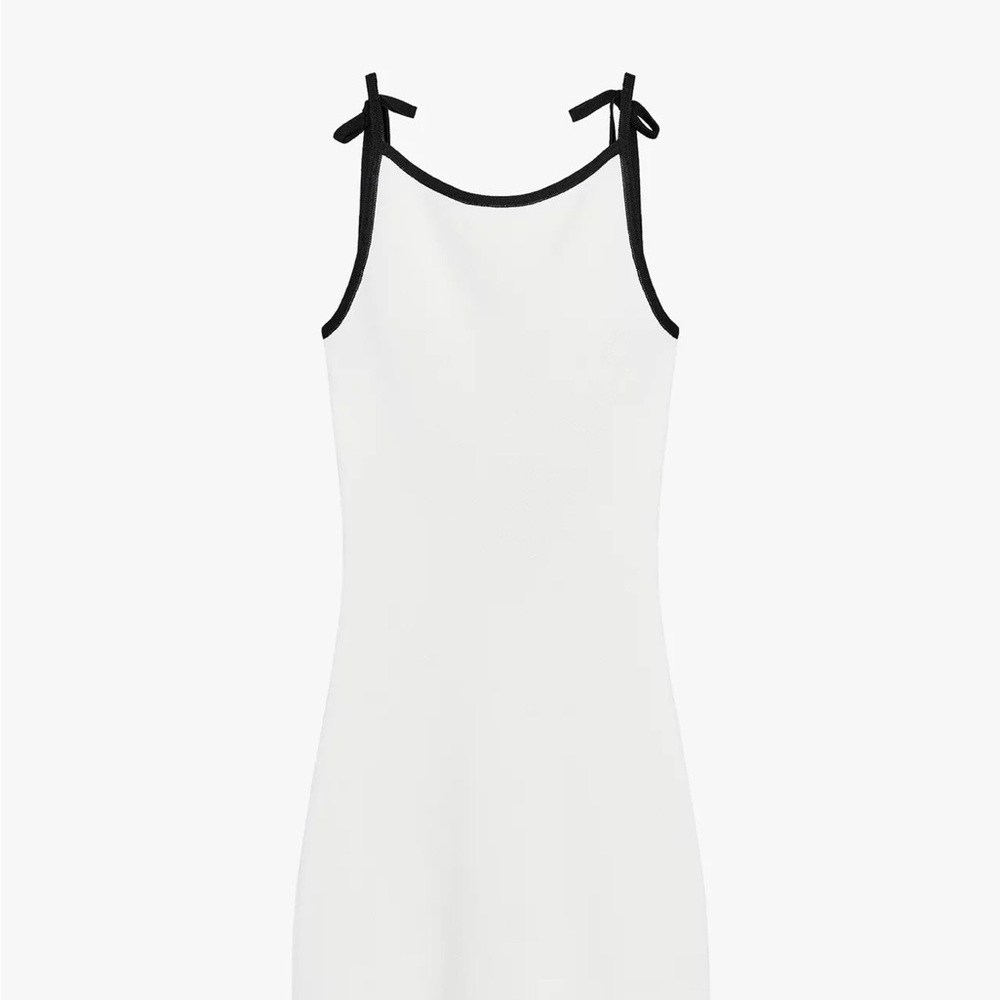 White Dress with Black Trim